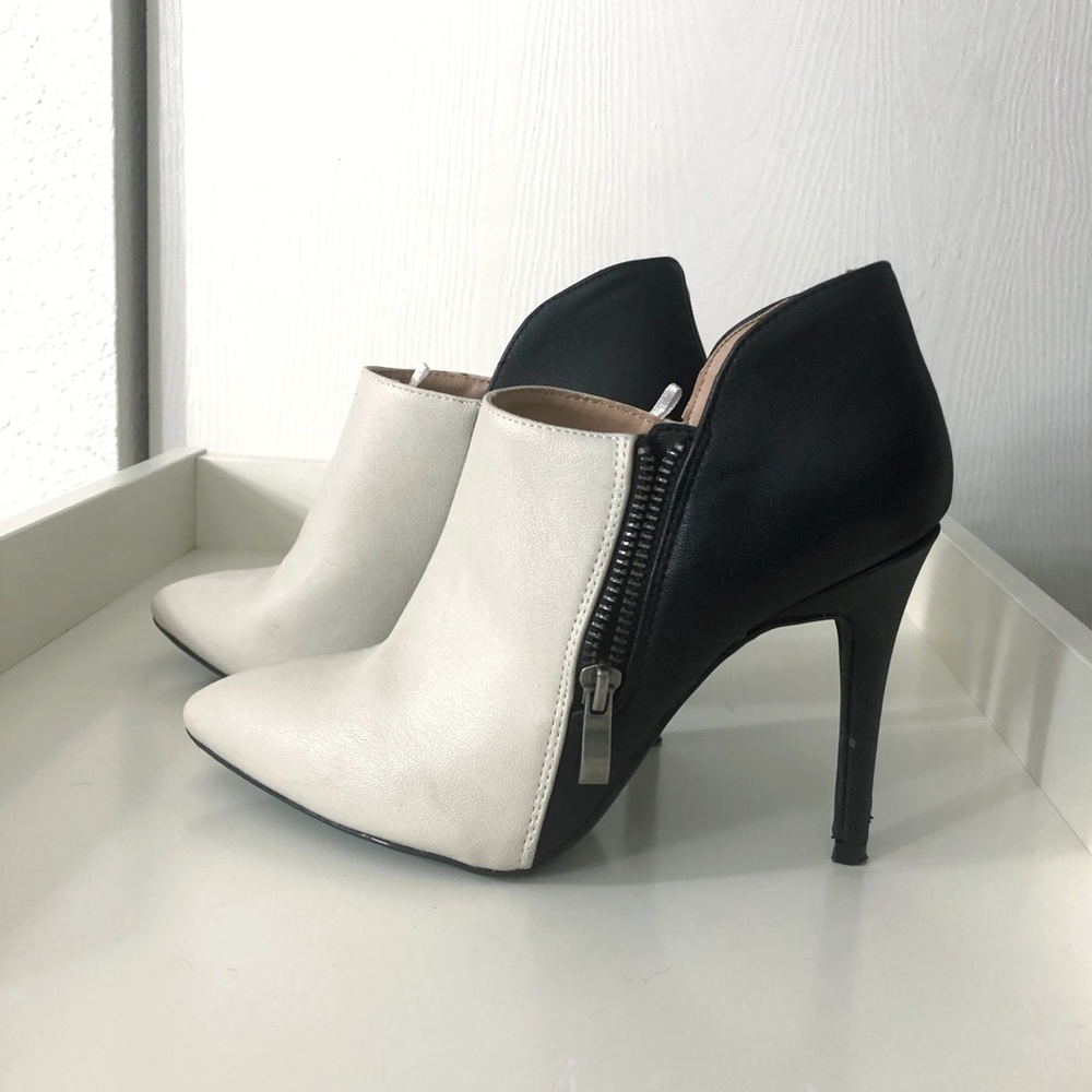Off white and Black booties